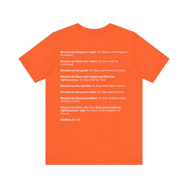 Matthew 5:3-10  The Beatitudes - Unisex Jersey Short Sleeve Tee