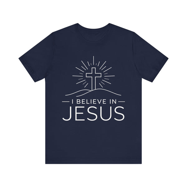 I Believe in Jesus (Cross) Unisex Jersey Short Sleeve Tee