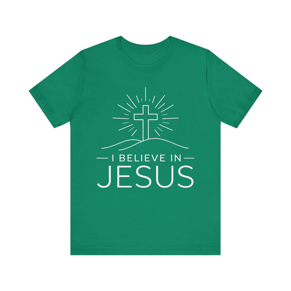 I Believe in Jesus (Cross) Unisex Jersey Short Sleeve Tee
