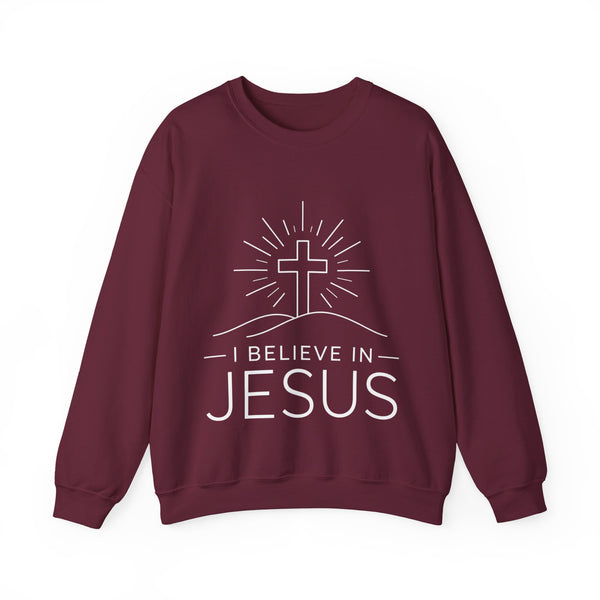 I Believe in Jesus (Cross) - Unisex Heavy Blend™ Crewneck Sweatshirt