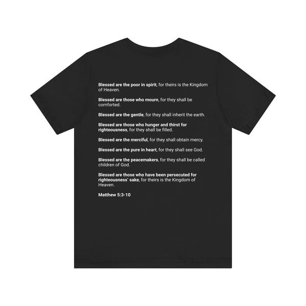 Matthew 5:3-10  The Beatitudes - Unisex Jersey Short Sleeve Tee