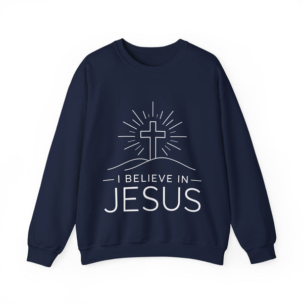 I Believe in Jesus (Cross) - Unisex Heavy Blend™ Crewneck Sweatshirt
