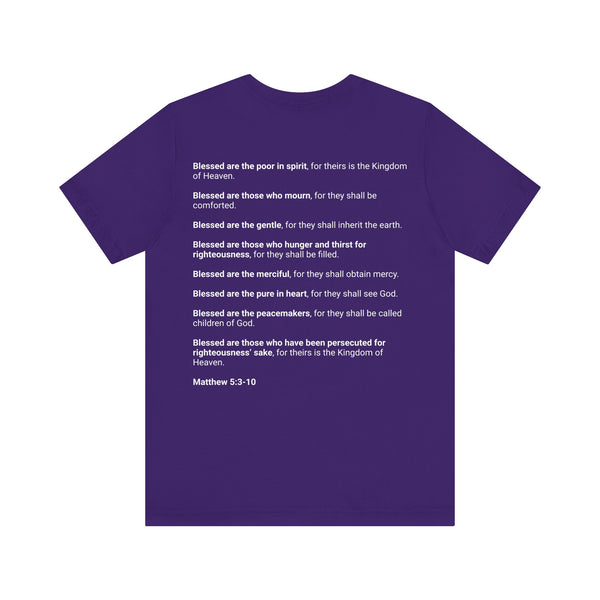 Matthew 5:3-10  The Beatitudes - Unisex Jersey Short Sleeve Tee