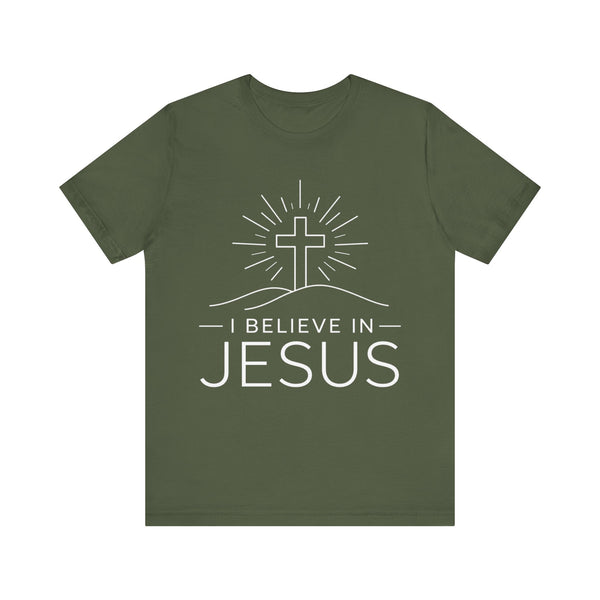I Believe in Jesus (Cross) Unisex Jersey Short Sleeve Tee