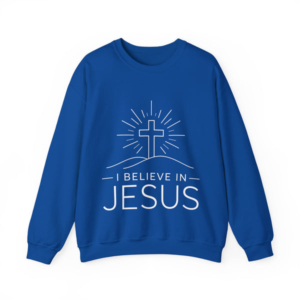 I Believe in Jesus (Cross) - Unisex Heavy Blend™ Crewneck Sweatshirt