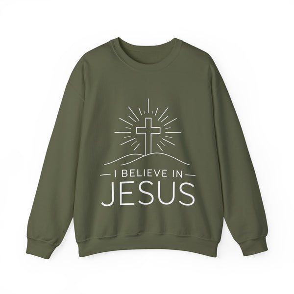 I Believe in Jesus (Cross) - Unisex Heavy Blend™ Crewneck Sweatshirt
