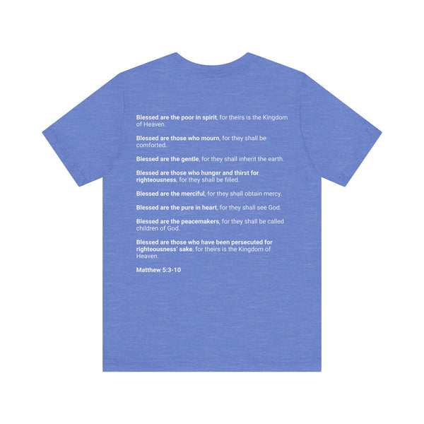 Matthew 5:3-10  The Beatitudes - Unisex Jersey Short Sleeve Tee