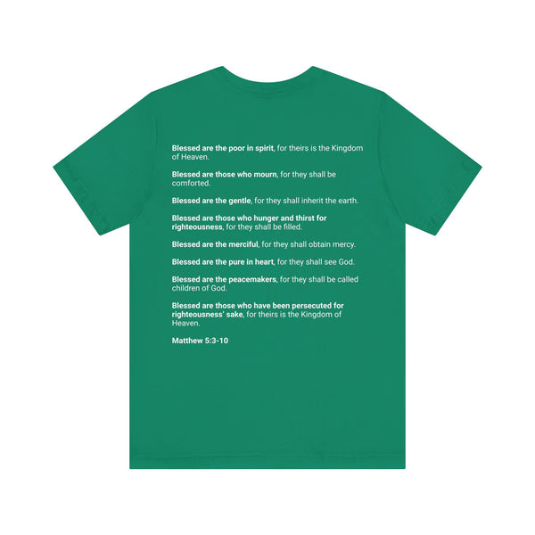 Matthew 5:3-10  The Beatitudes - Unisex Jersey Short Sleeve Tee
