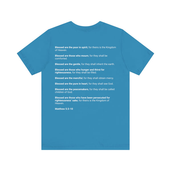 Matthew 5:3-10  The Beatitudes - Unisex Jersey Short Sleeve Tee