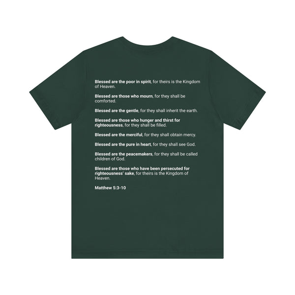 Matthew 5:3-10  The Beatitudes - Unisex Jersey Short Sleeve Tee