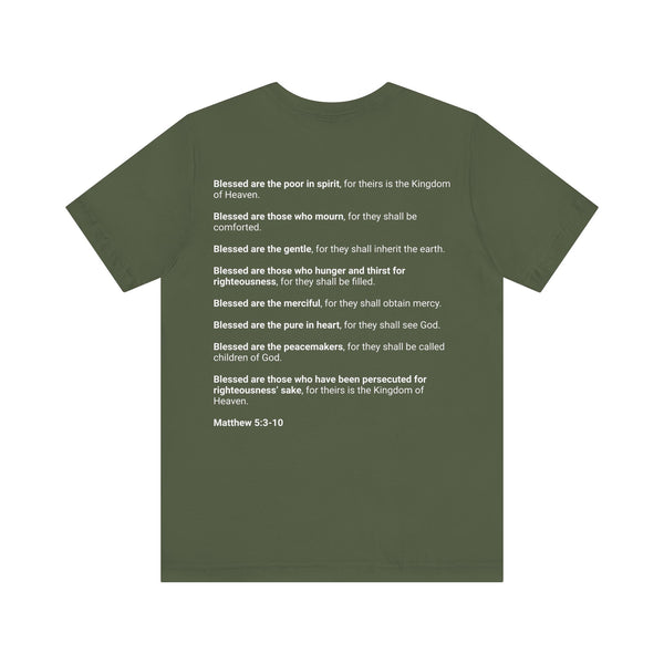 Matthew 5:3-10  The Beatitudes - Unisex Jersey Short Sleeve Tee