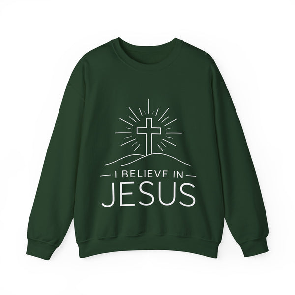 I Believe in Jesus (Cross) - Unisex Heavy Blend™ Crewneck Sweatshirt
