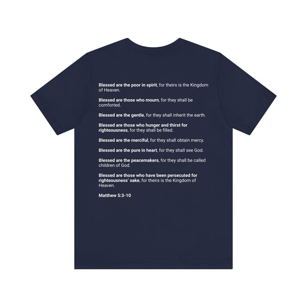 Matthew 5:3-10  The Beatitudes - Unisex Jersey Short Sleeve Tee