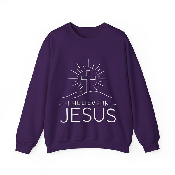 I Believe in Jesus (Cross) - Unisex Heavy Blend™ Crewneck Sweatshirt