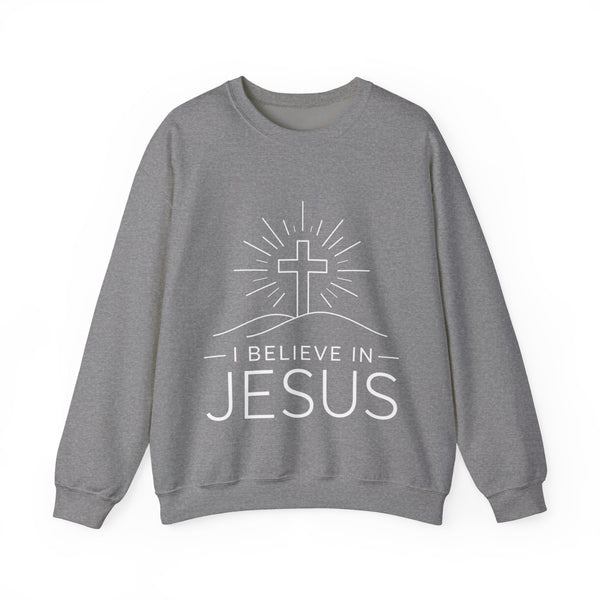 I Believe in Jesus (Cross) - Unisex Heavy Blend™ Crewneck Sweatshirt
