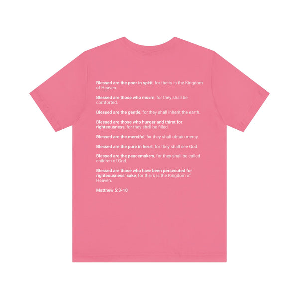 Matthew 5:3-10  The Beatitudes - Unisex Jersey Short Sleeve Tee