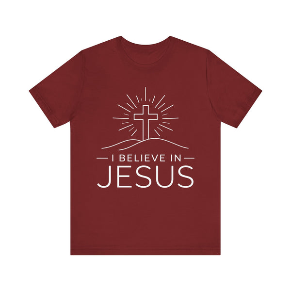 I Believe in Jesus (Cross) Unisex Jersey Short Sleeve Tee